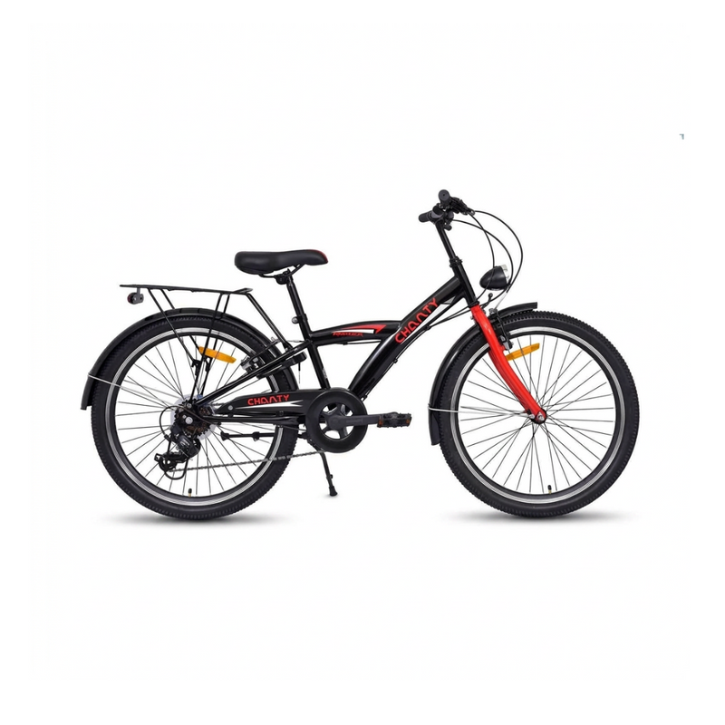 Chanty 24" Children's Bike – Boy – Black/Red – 7 Gears & V-Brakes
