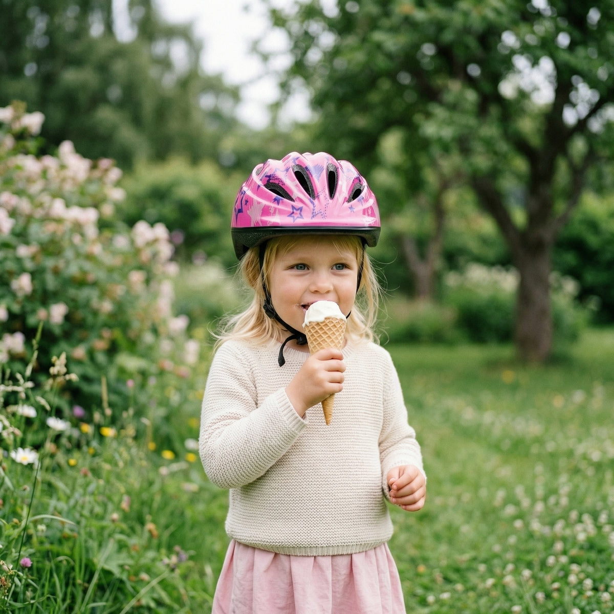 Chanty Children's Helmet – Pink Stars