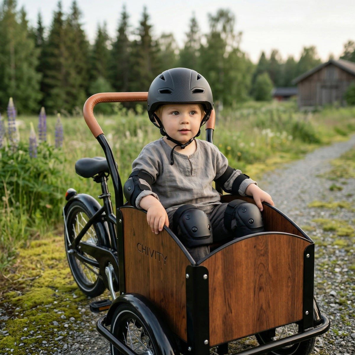 CHANTY Children's Helmet + Protection Set – Black